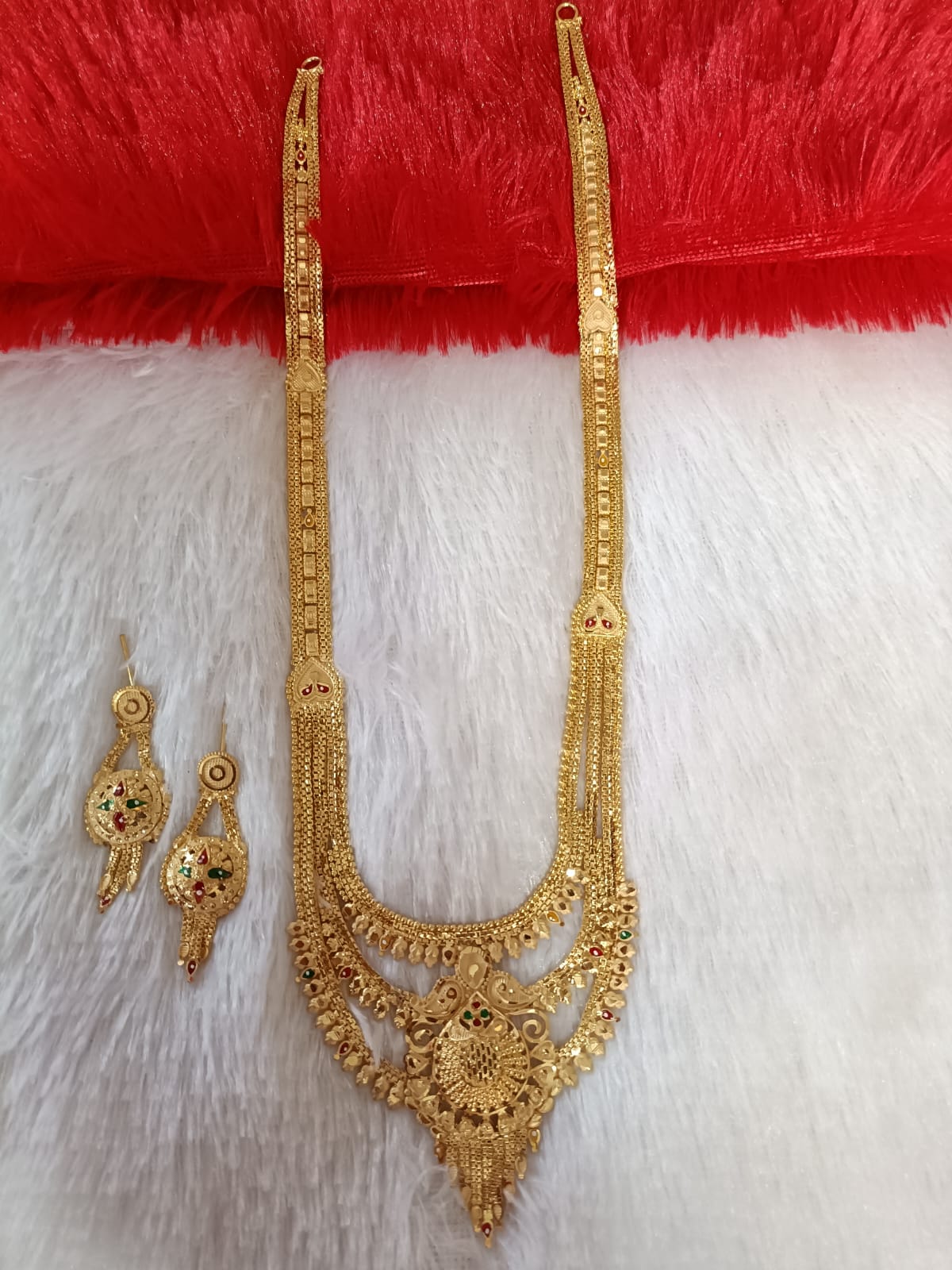 Royal Aarohi Antique Layered Long Necklace Set Royal Aarohi Antique Layered Long Necklace Set - Image 1