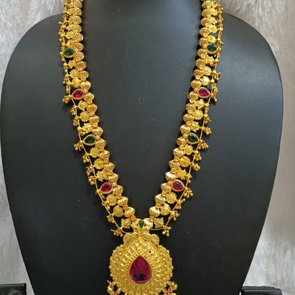 Royal Padmavati Antique Temple Long Necklace