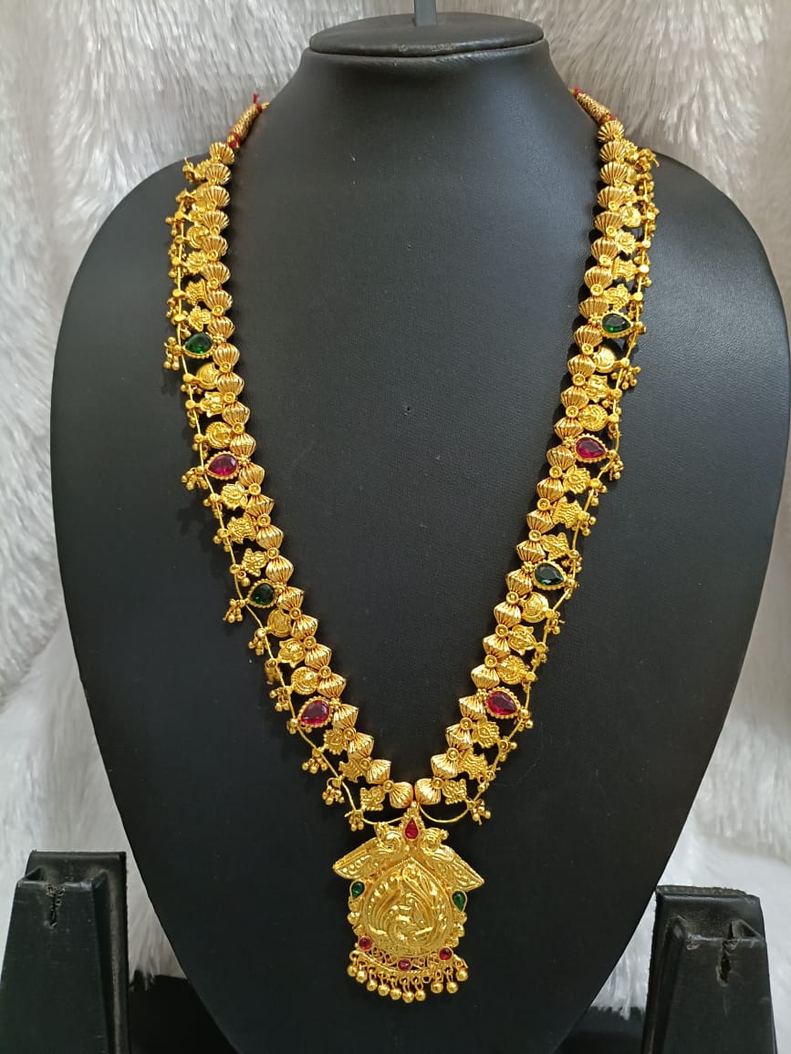 Royal Lakshmi Antique Temple Long Necklace Royal Lakshmi Antique Temple Long Necklace - Image 1