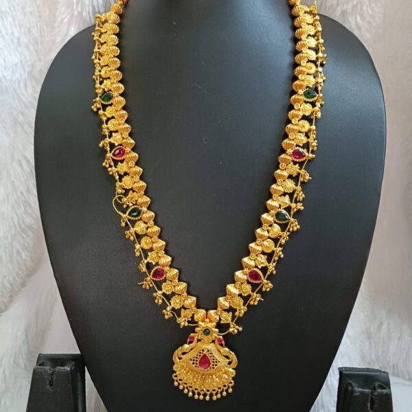 Royal Mayura Antique Temple Long Necklace