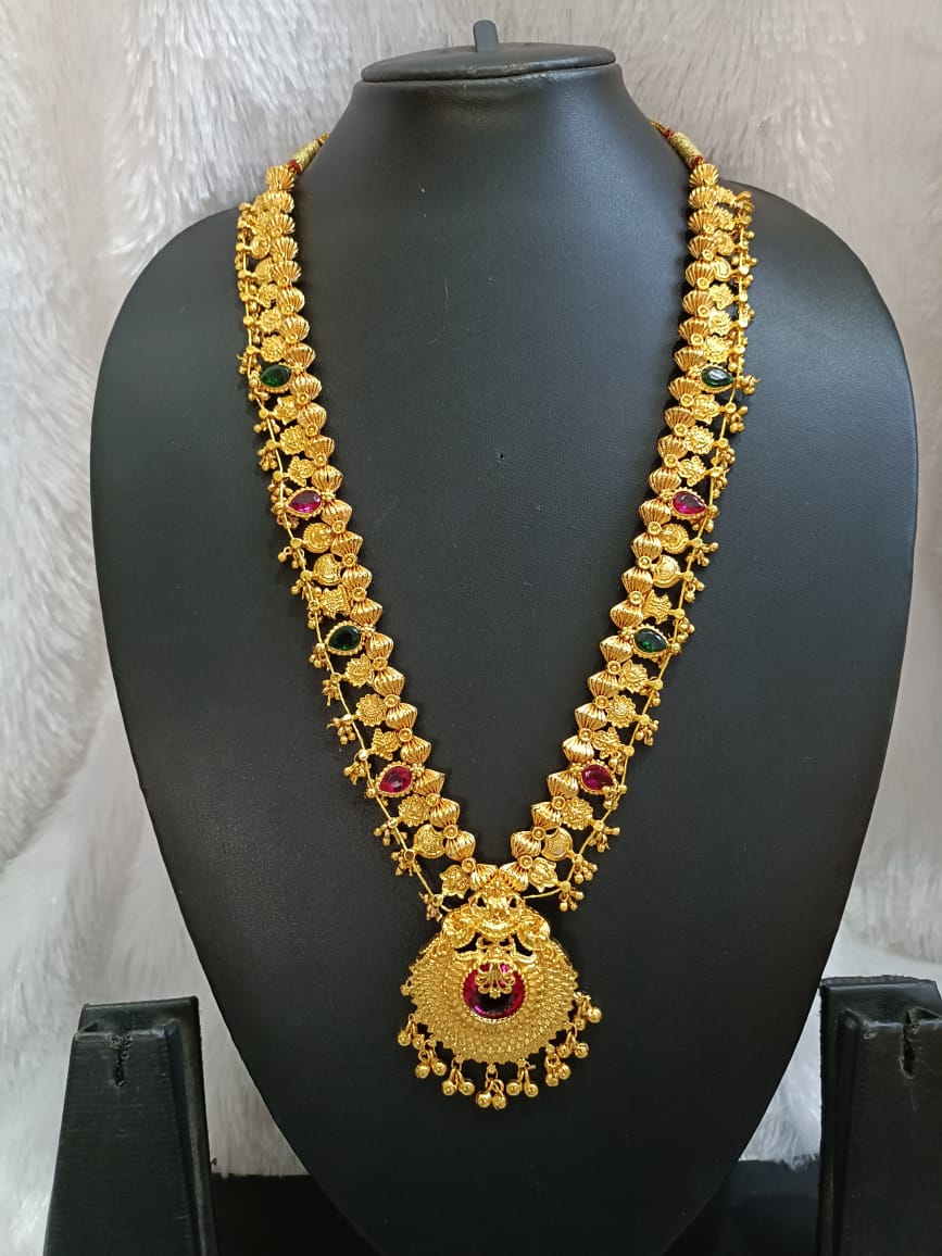 Royal Mrinal Antique Temple Long Necklace Royal Mrinal Antique Temple Long Necklace - Image 1