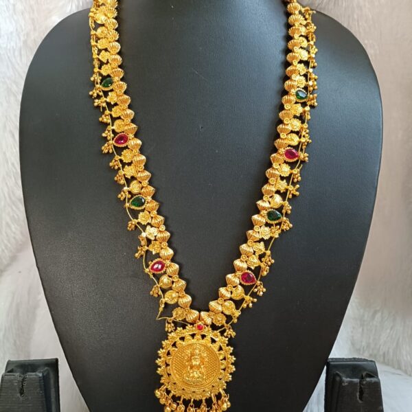 Royal Lakshmi Aura Antique Temple Long Necklace