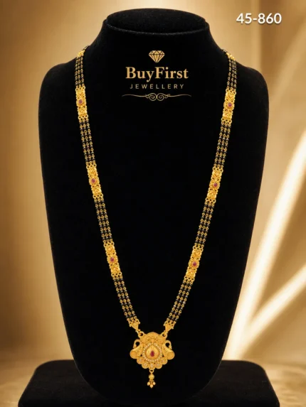 1 Gram Jewellery Traditional Ornate Floral Long Mangalsutra