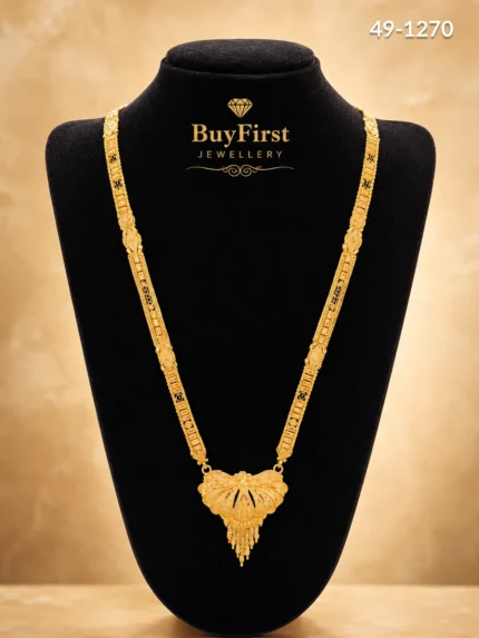 1 Gram Jewellery Traditional Fan-Shaped Floral Long Mangalsutra