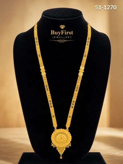 1 Gram Jewellery Traditional Round Floral Long Mangalsutra