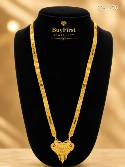 1 Gram Jewellery Traditional Ornate Fan-Shaped Long Mangalsutr